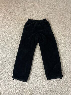 Women's Black Fleece Lounge Pants - Soft Pull-On Pajama Bottoms
